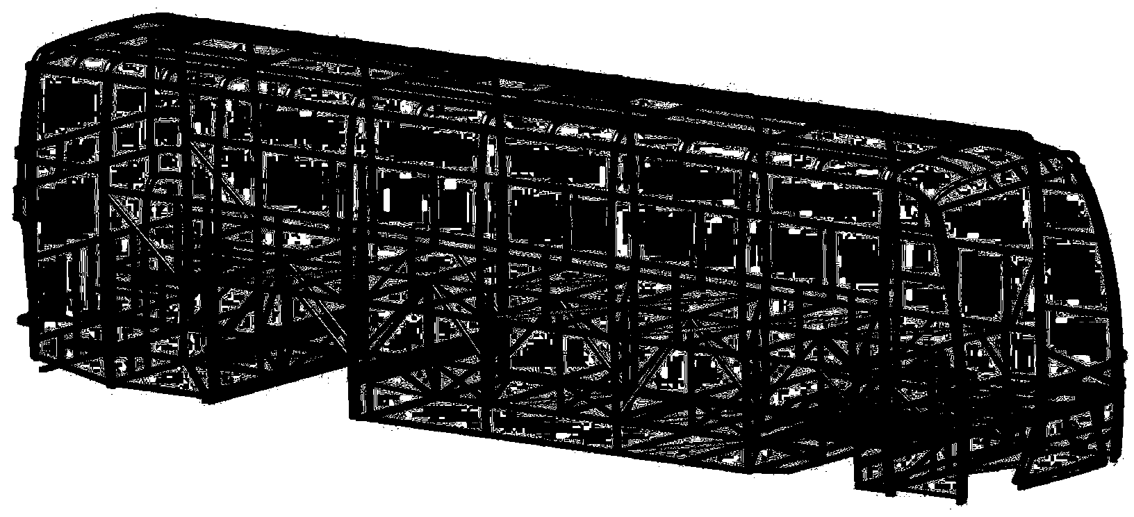 Three-parallel-truss-type passenger car body fully loaded structure