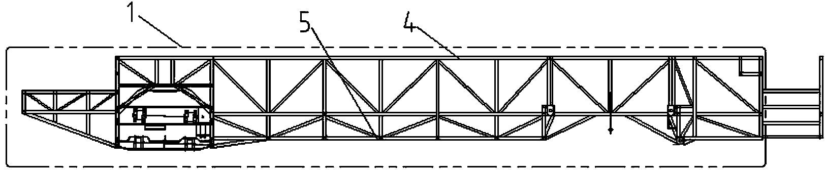 Three-parallel-truss-type passenger car body fully loaded structure