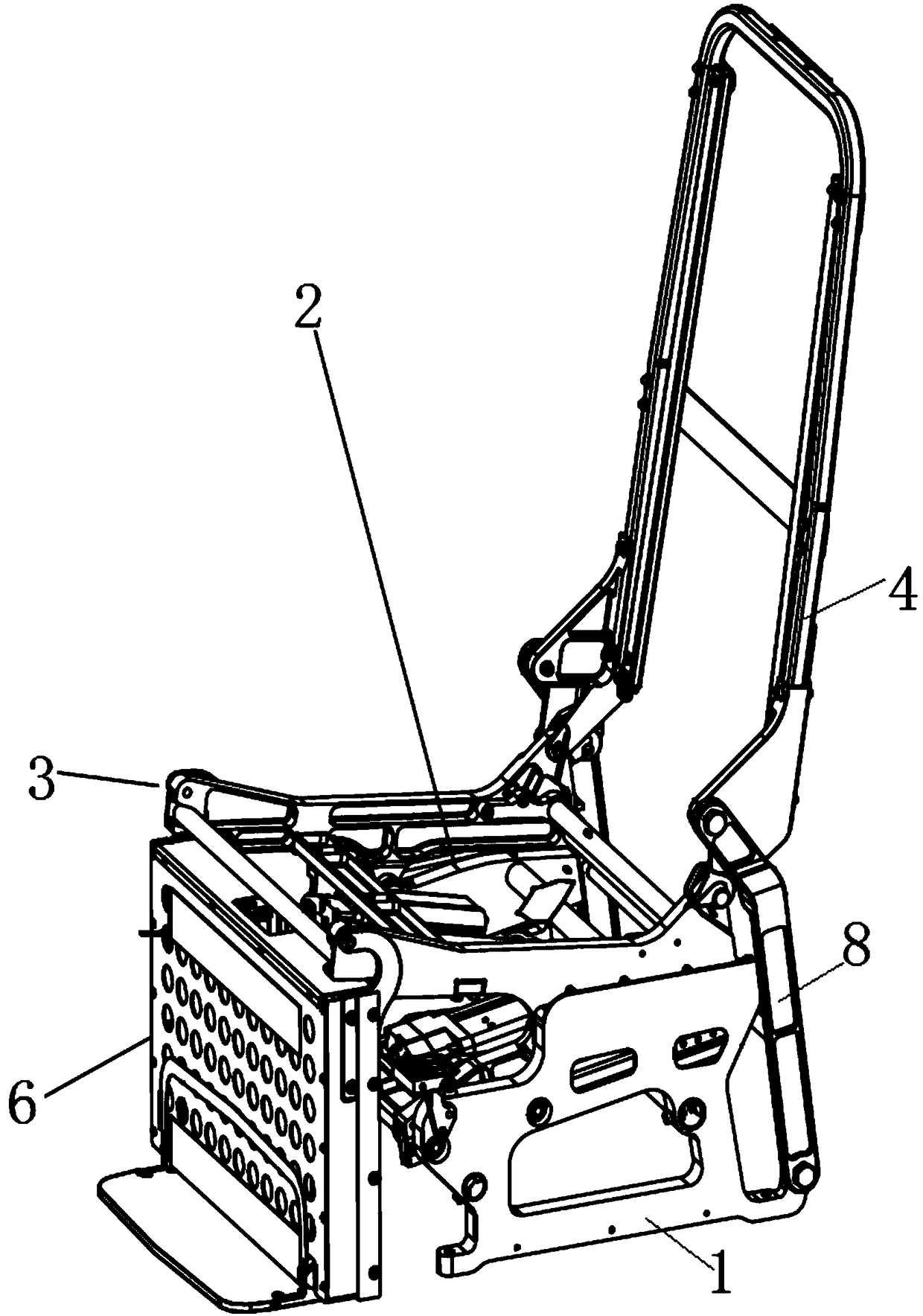 Frame structure of full-flat air seat