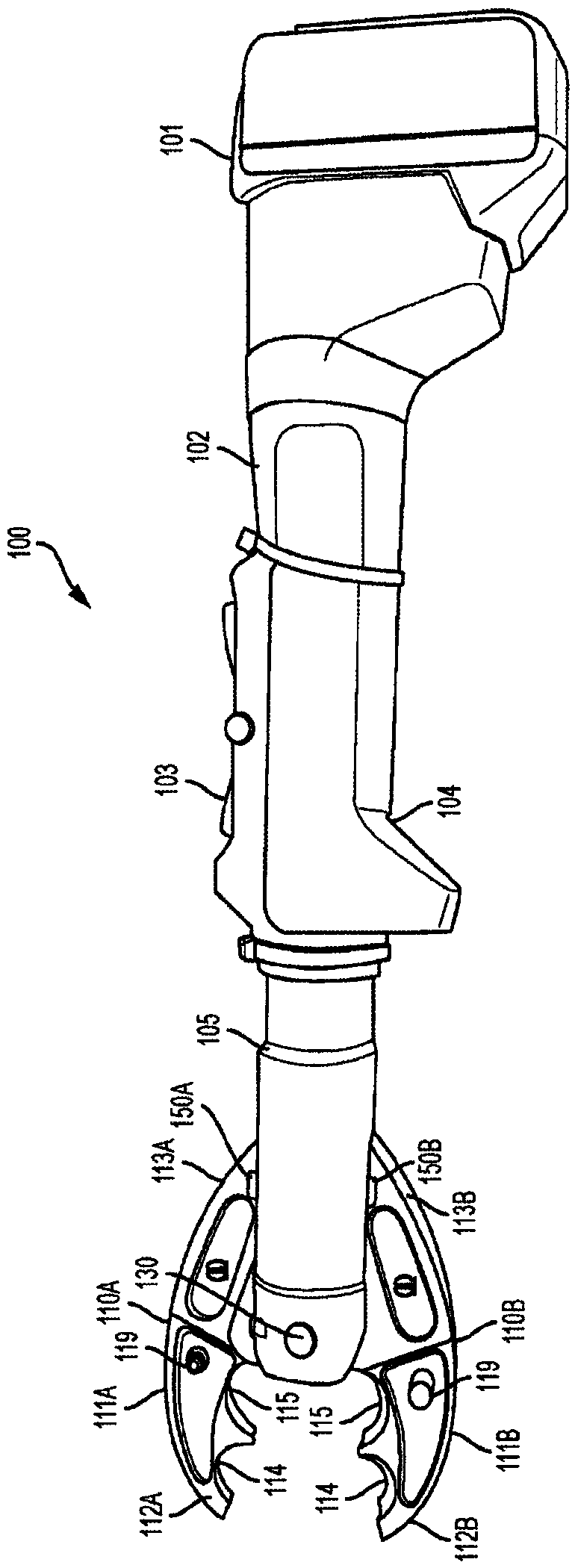 In-line hydraulic crimp tool