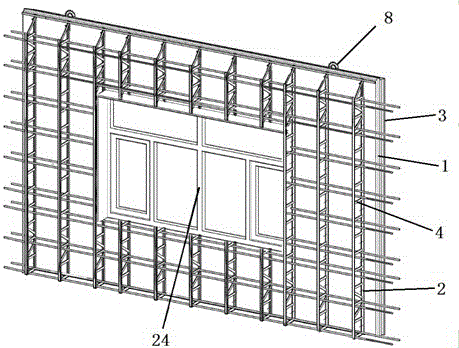 Fabricated cast-in-place concrete sandwich insulation wall steel frame formwork system and connecting parts