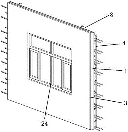 Fabricated cast-in-place concrete sandwich insulation wall steel frame formwork system and connecting parts