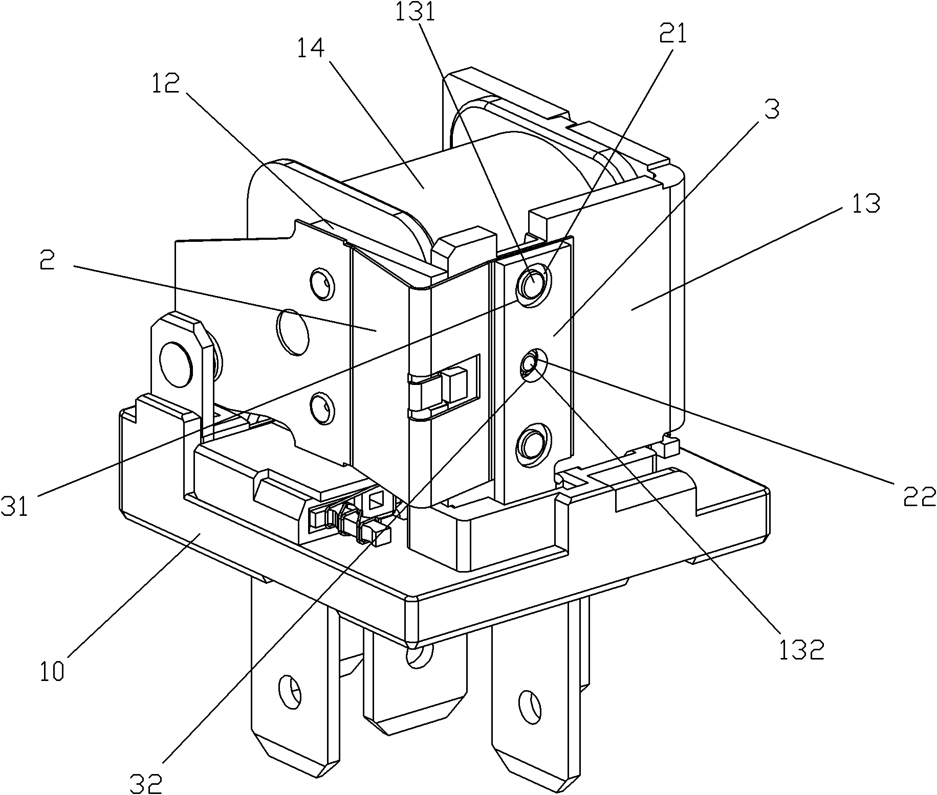 Electromagnetic relay suitable for automatic production and with reliable electroconductivity and assembling method thereof