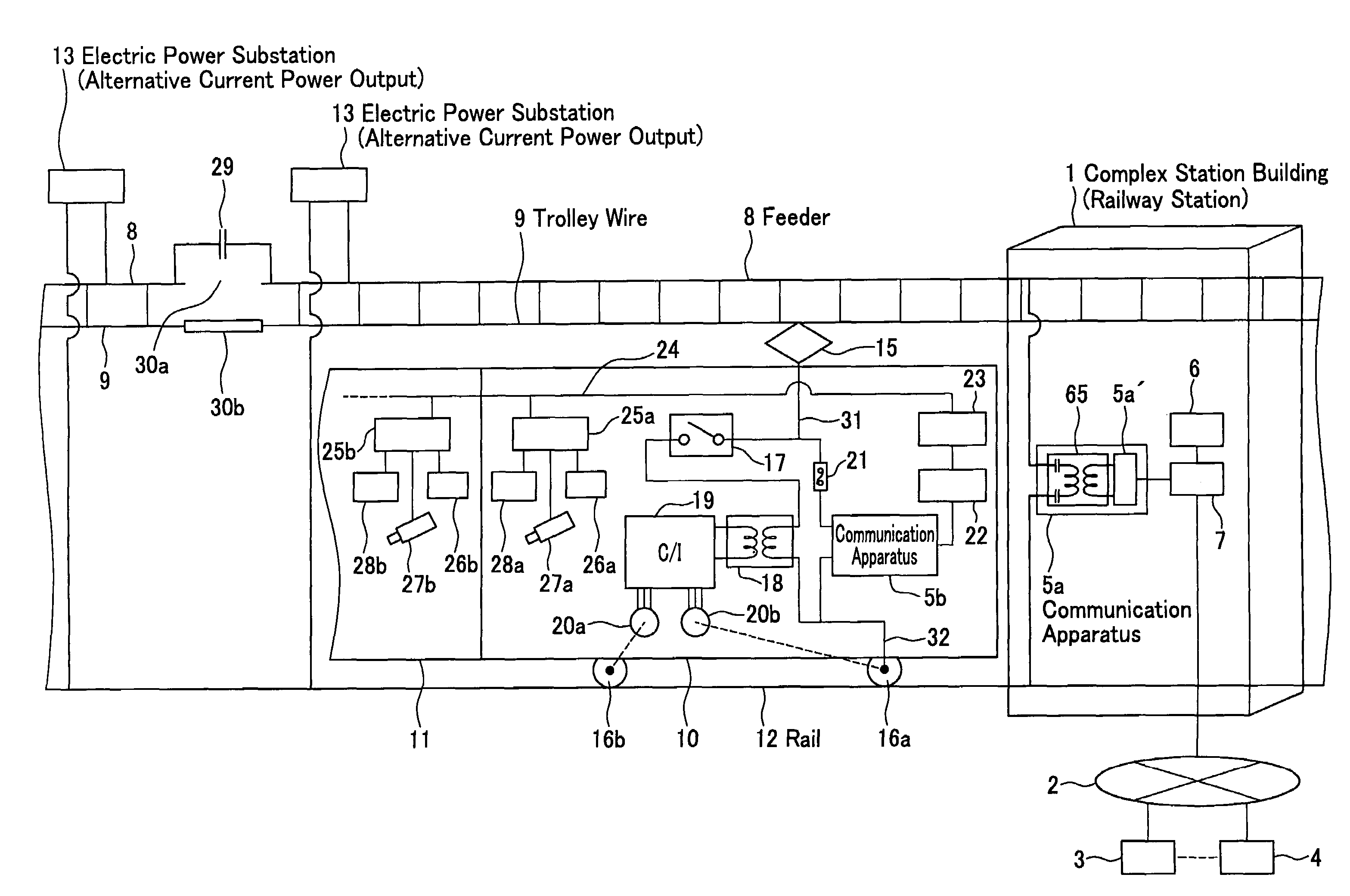 Communication apparatus, communication method and installation method of railway vehicle-facility intra communication system