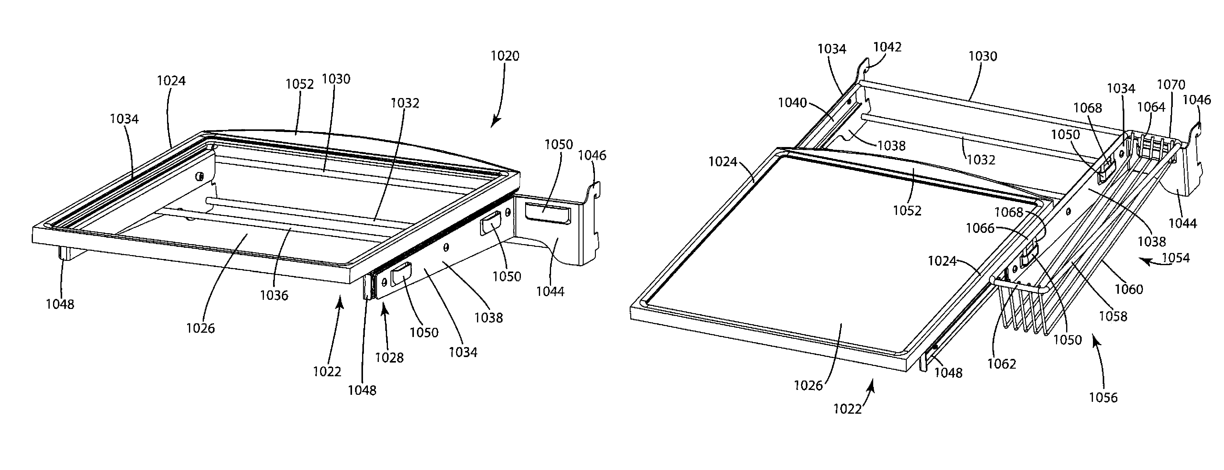 Full extension refrigerator shelf and basket system