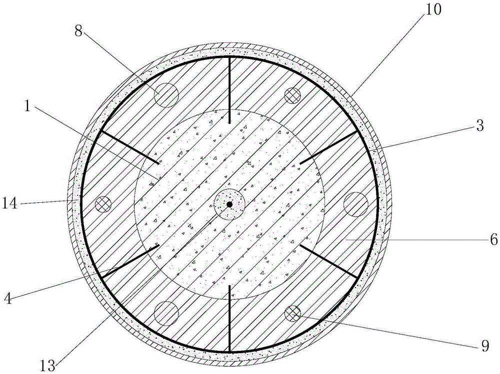 A connection structure and construction method of a reinforced concrete column connected to a steel pipe concrete column