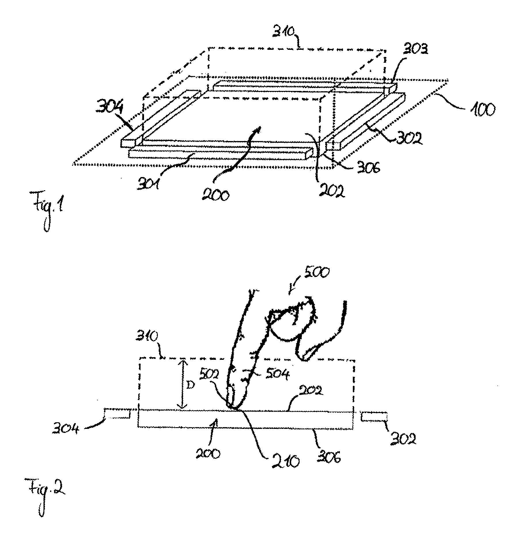 Electronic Device with a User Interface that has more than Two Degrees of Freedom, the User Interface Comprising a Touch-Sensitive Surface and Contact-Free Detection Means