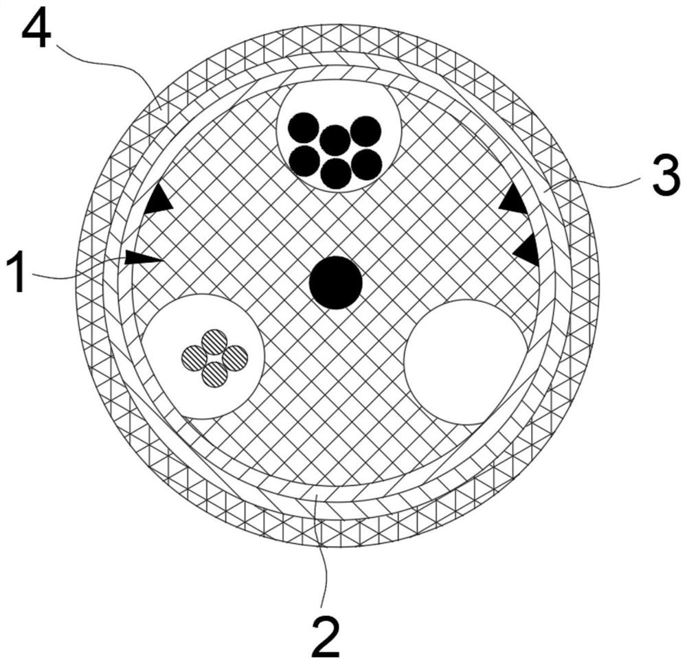 Skeleton type air-blowing composite optical cable