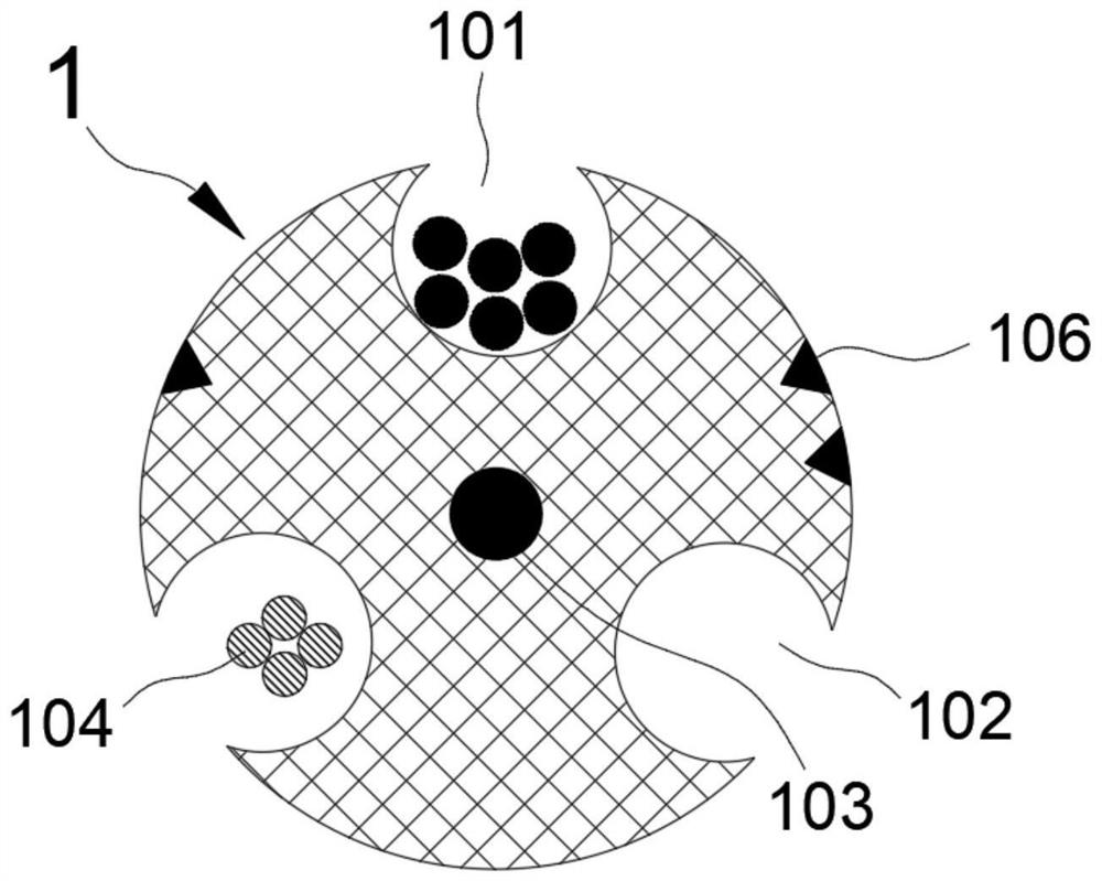 Skeleton type air-blowing composite optical cable