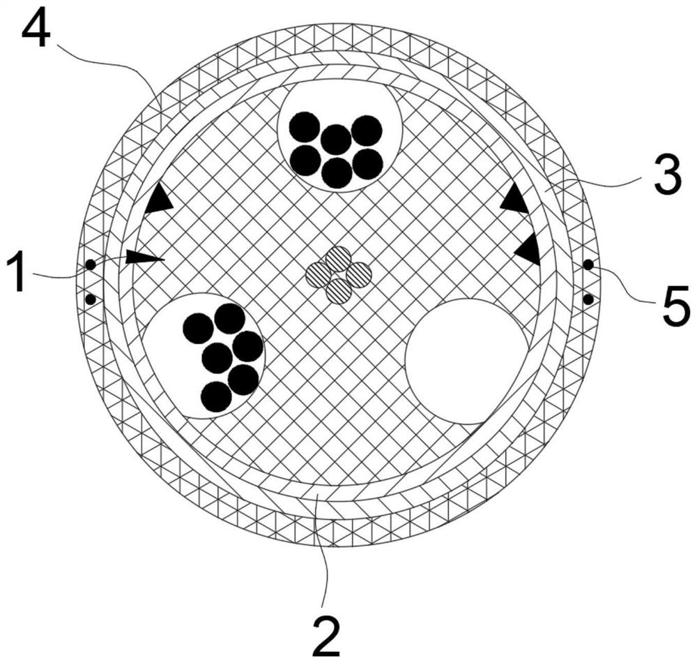 Skeleton type air-blowing composite optical cable