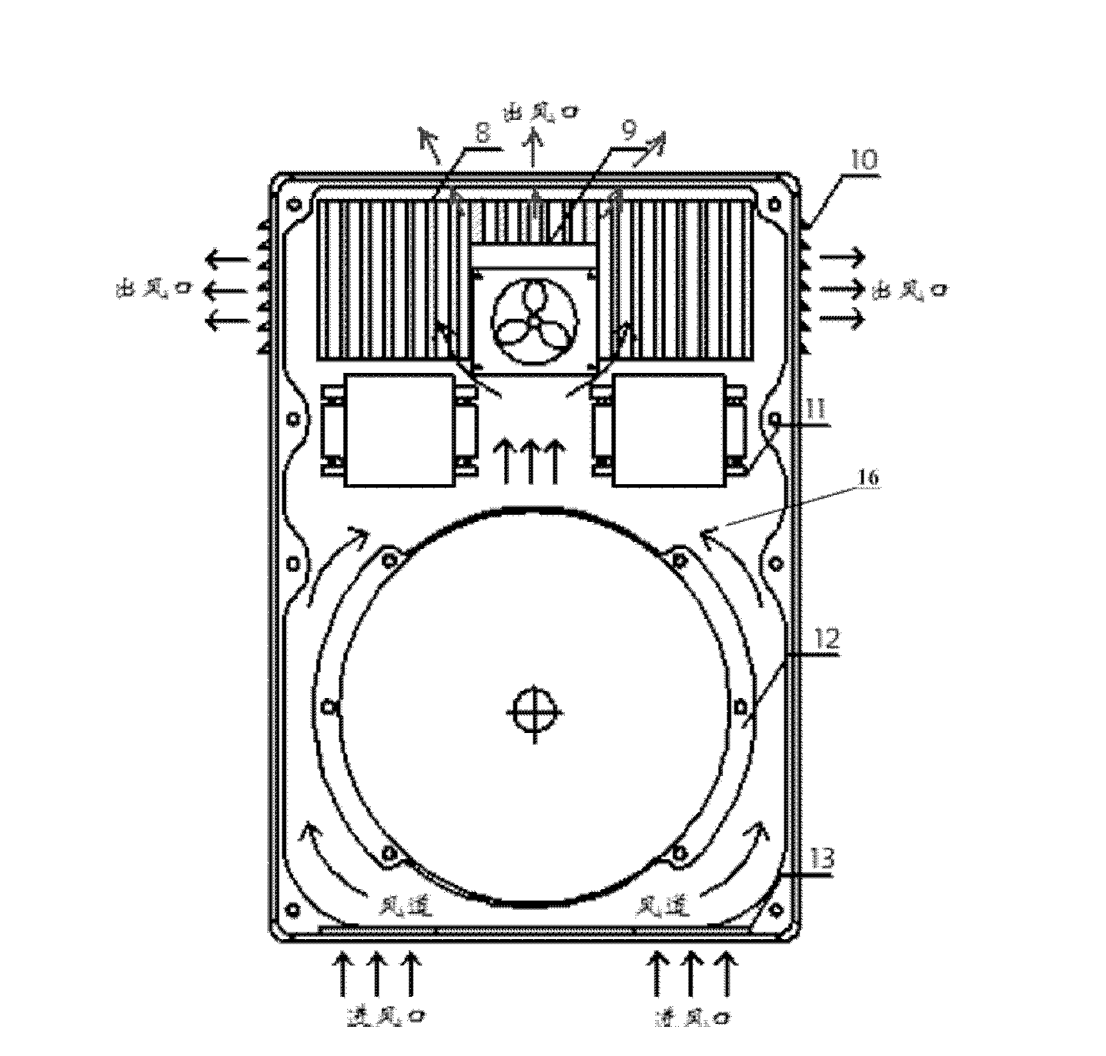 Cooling structure and cooking method of photovoltaic (PV) inverter