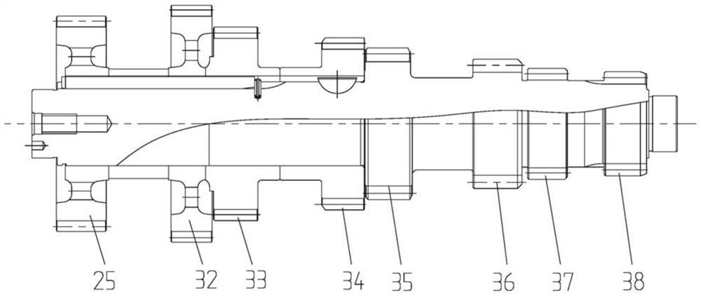 13-gear wide-speed-ratio large-torque full synchronizer transmission with double intermediate shafts