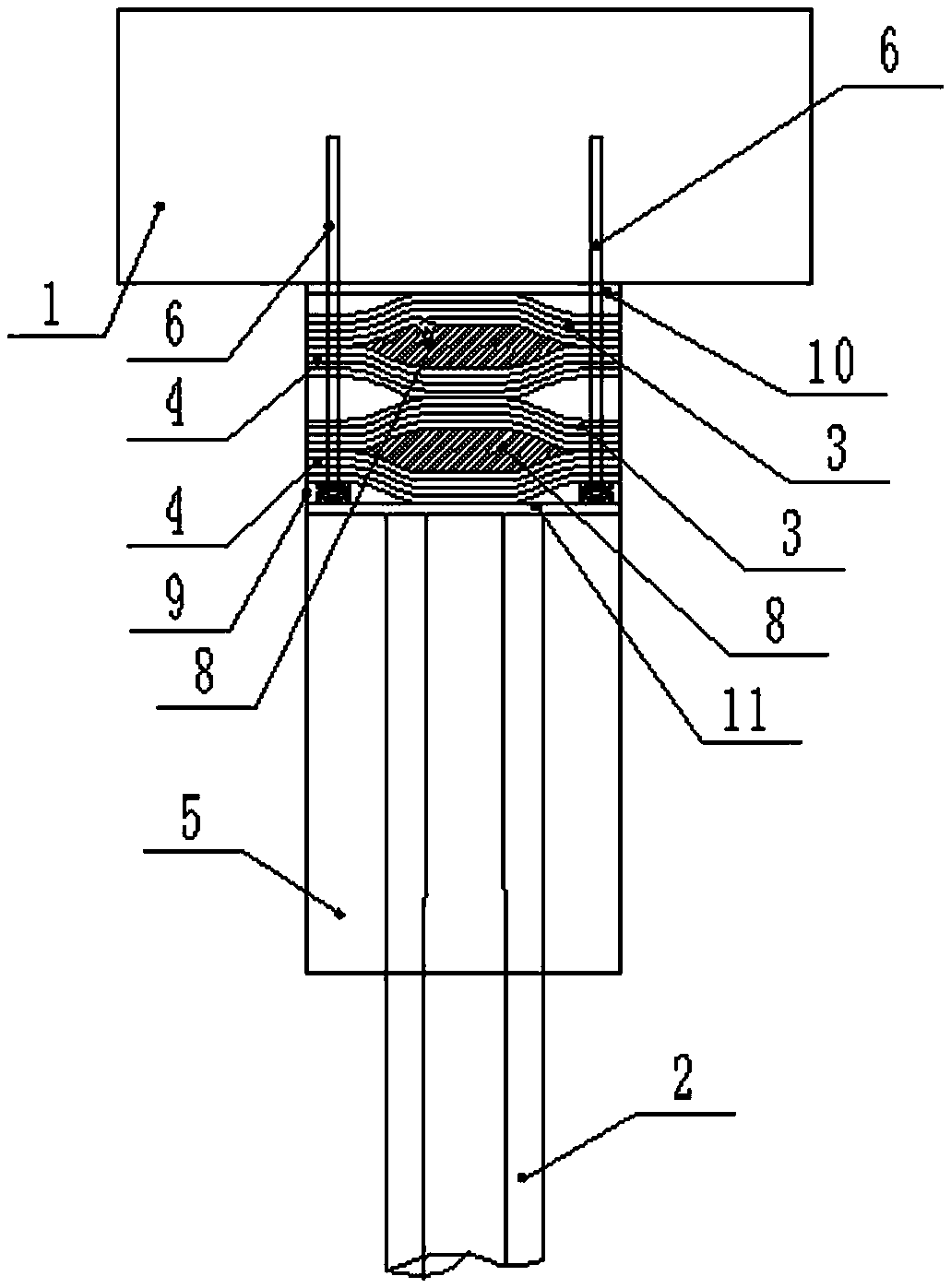 Variable-stiffness energy-dissipating joints for pipe pile heads and caps