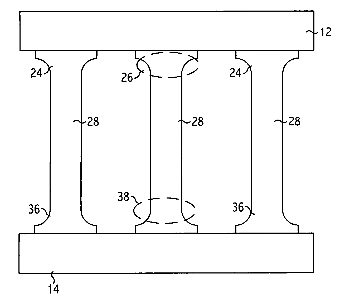 Grid array package using tin/silver columns