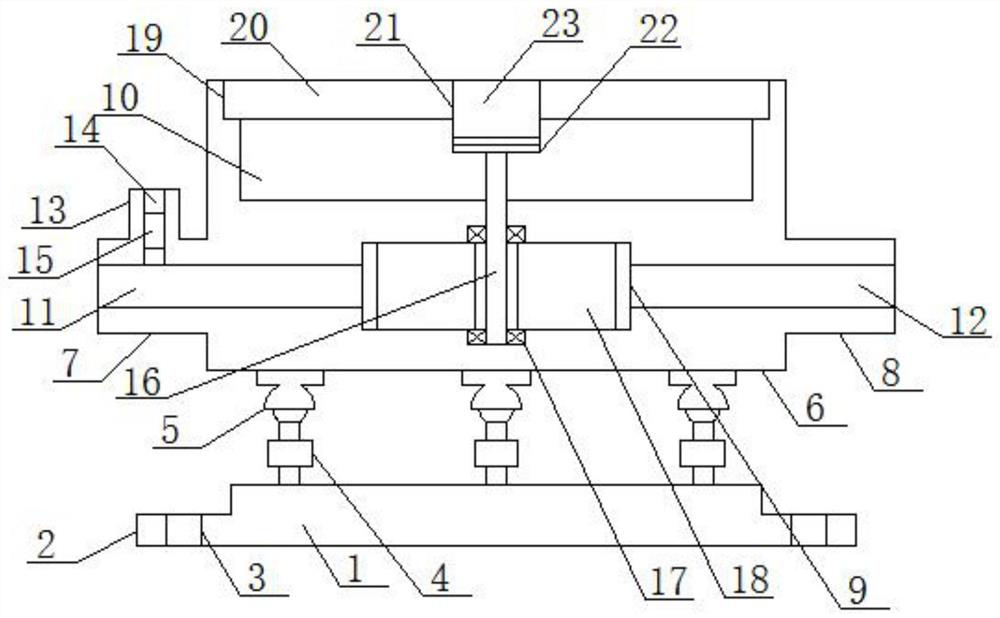 Bottom drive mounting device for a revolving door