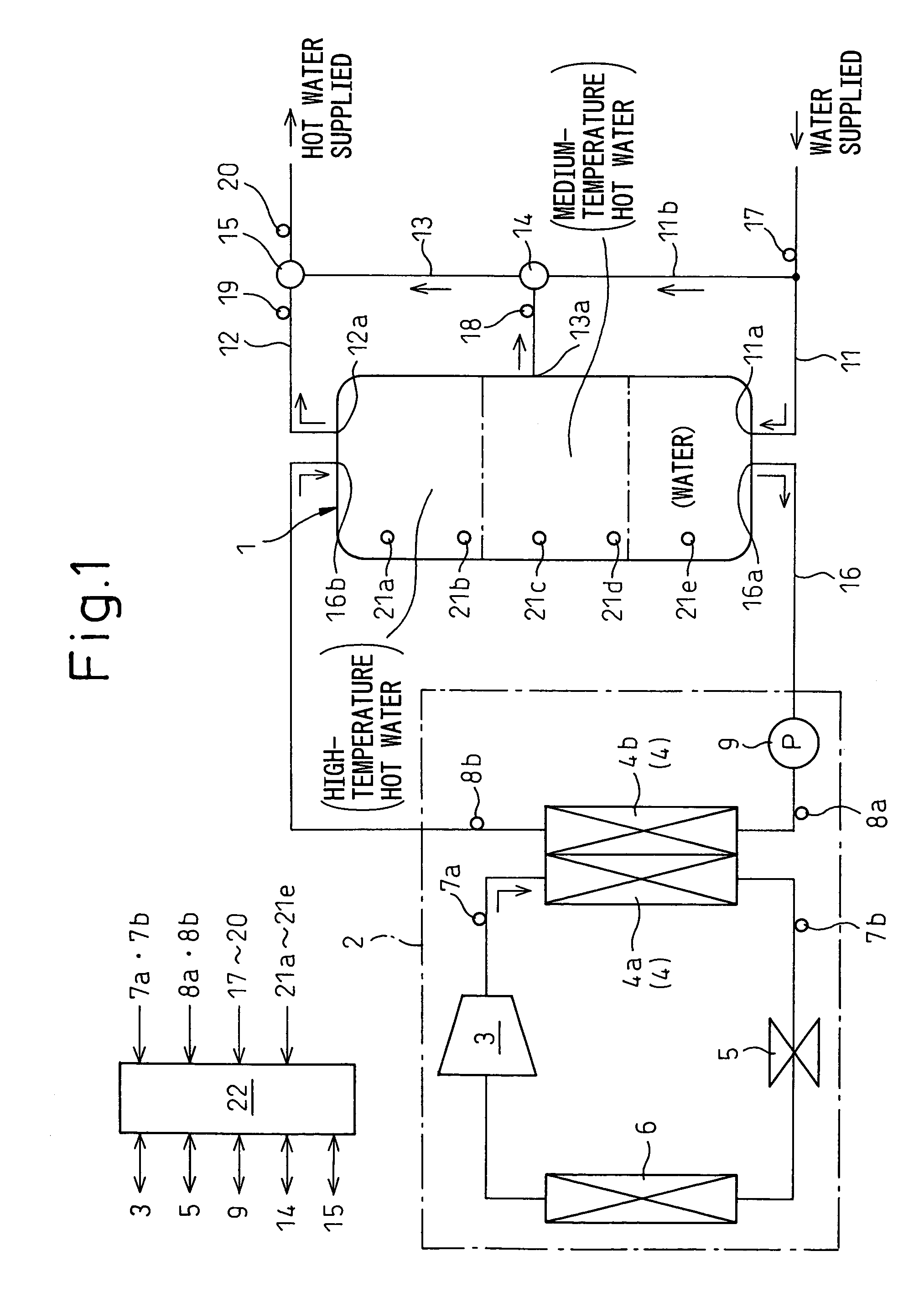 Heat pump hot water supply system of hot water storage type