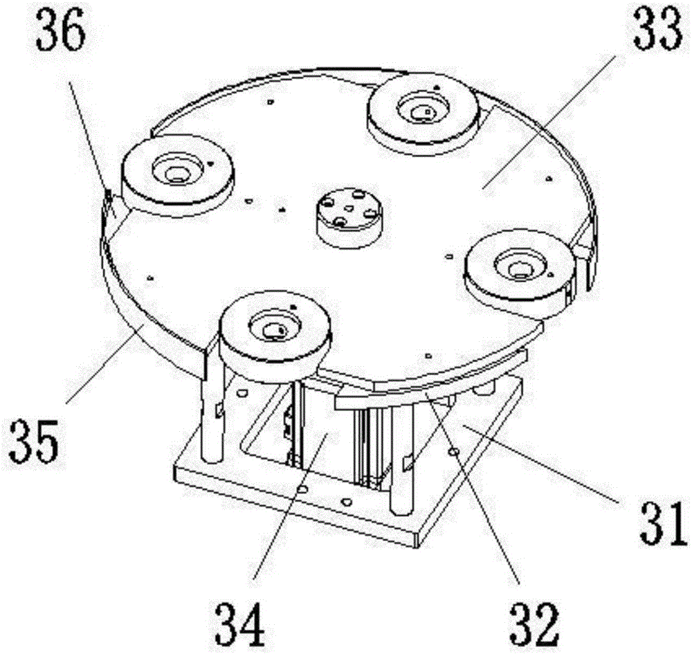 Station switching assembly of fully-automatic polishing machine for rolling wheels