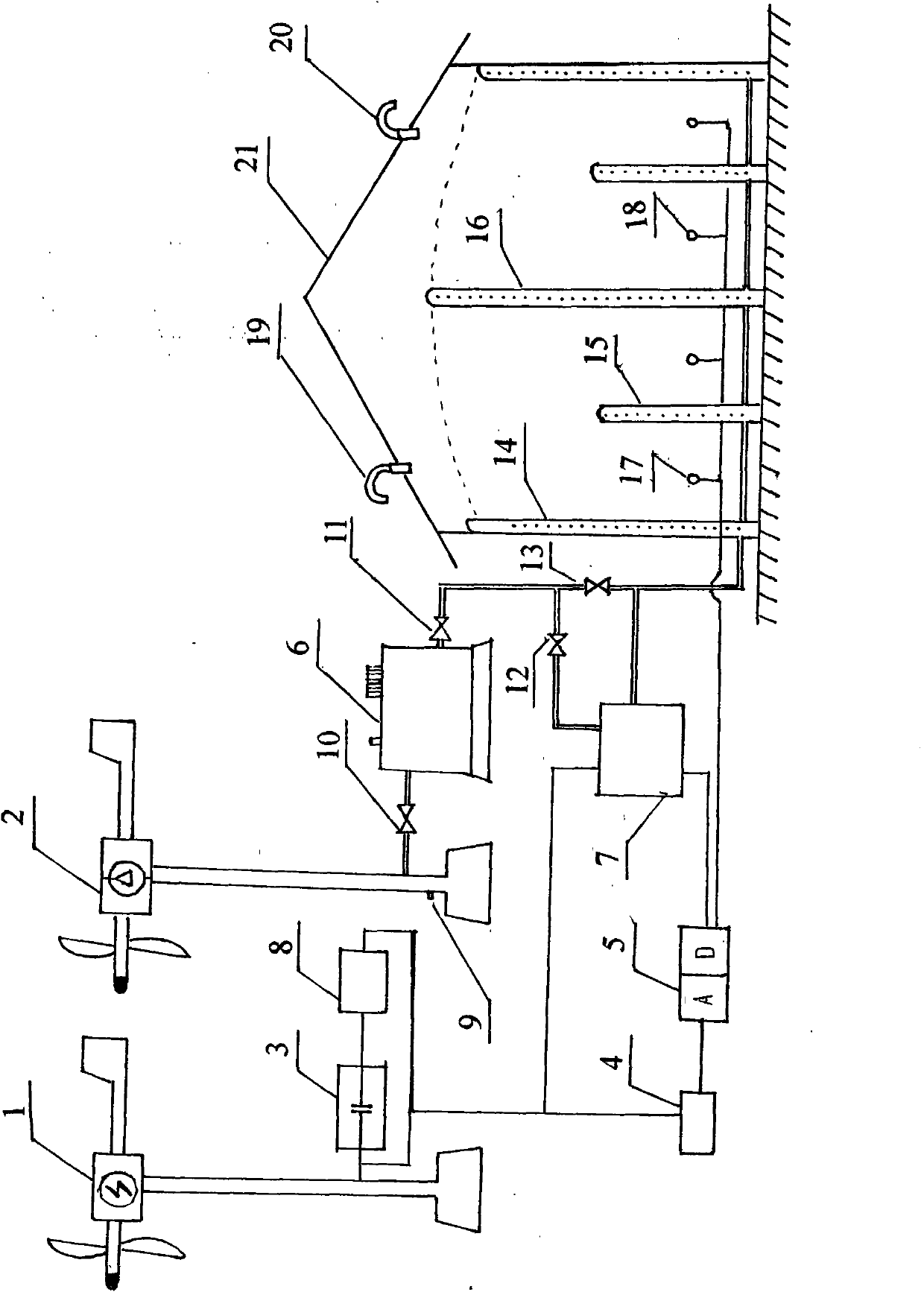 Full-natural automatic-control granary ventilation and drying device