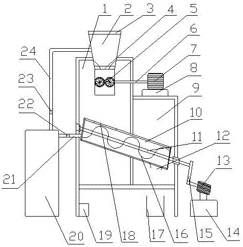 Processing and producing device for culture medium of edible fungus