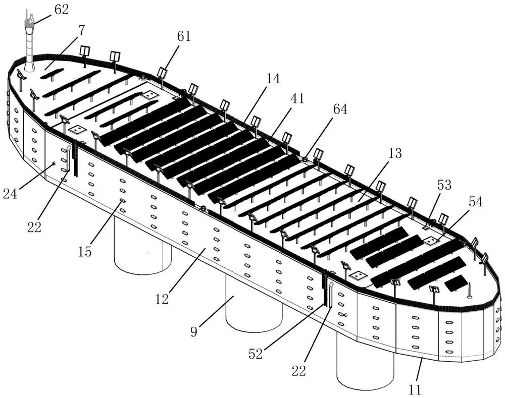 Tide type floating barrel structure suitable for suspension tunnel