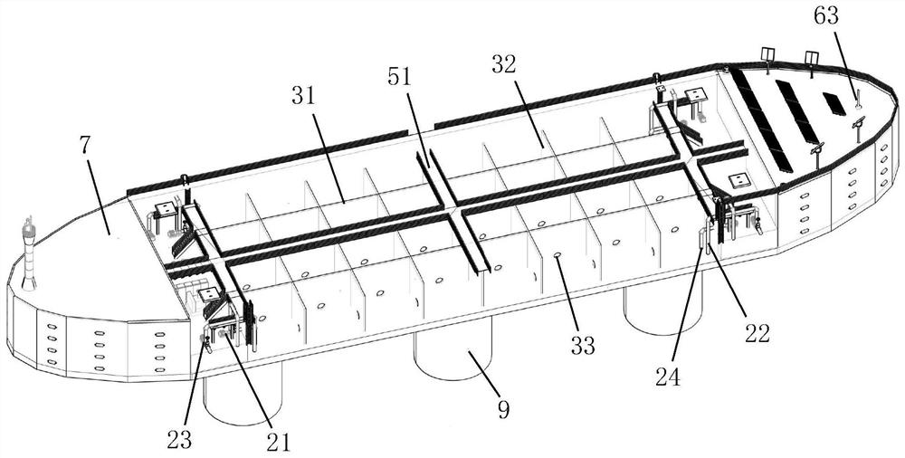 Tide type floating barrel structure suitable for suspension tunnel