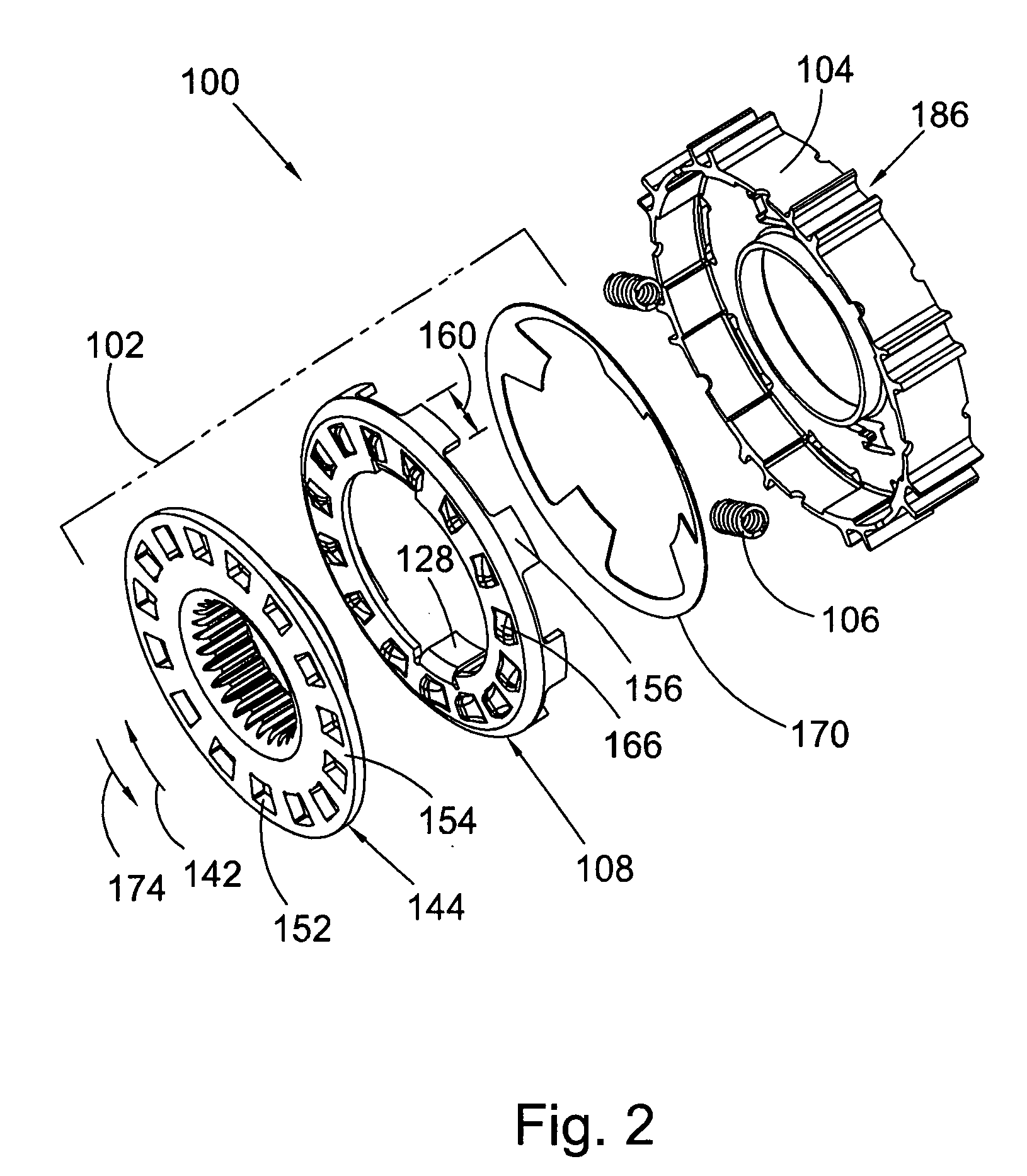 Ratchet one-way clutch with vibration dampening