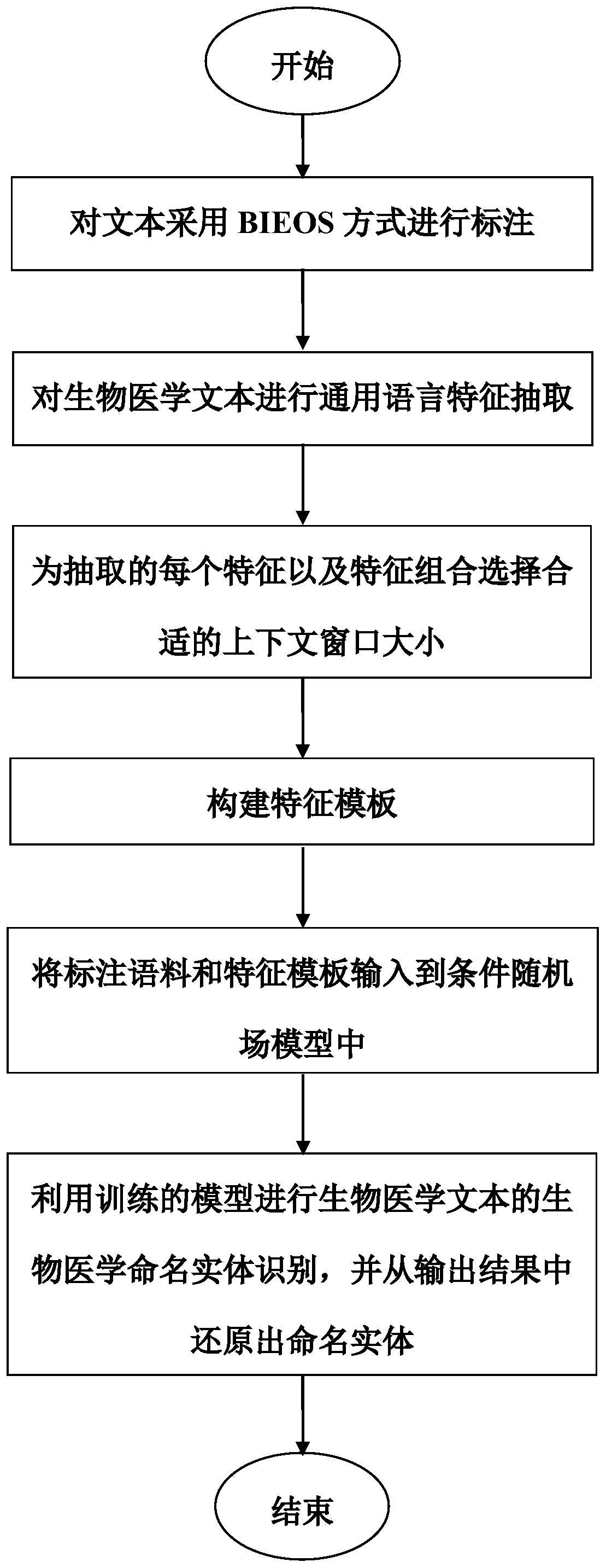 Biomedical named entity recognition method based on general language characteristics