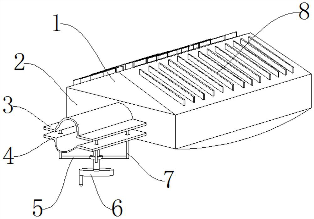 LED street lamp with radiating ribs