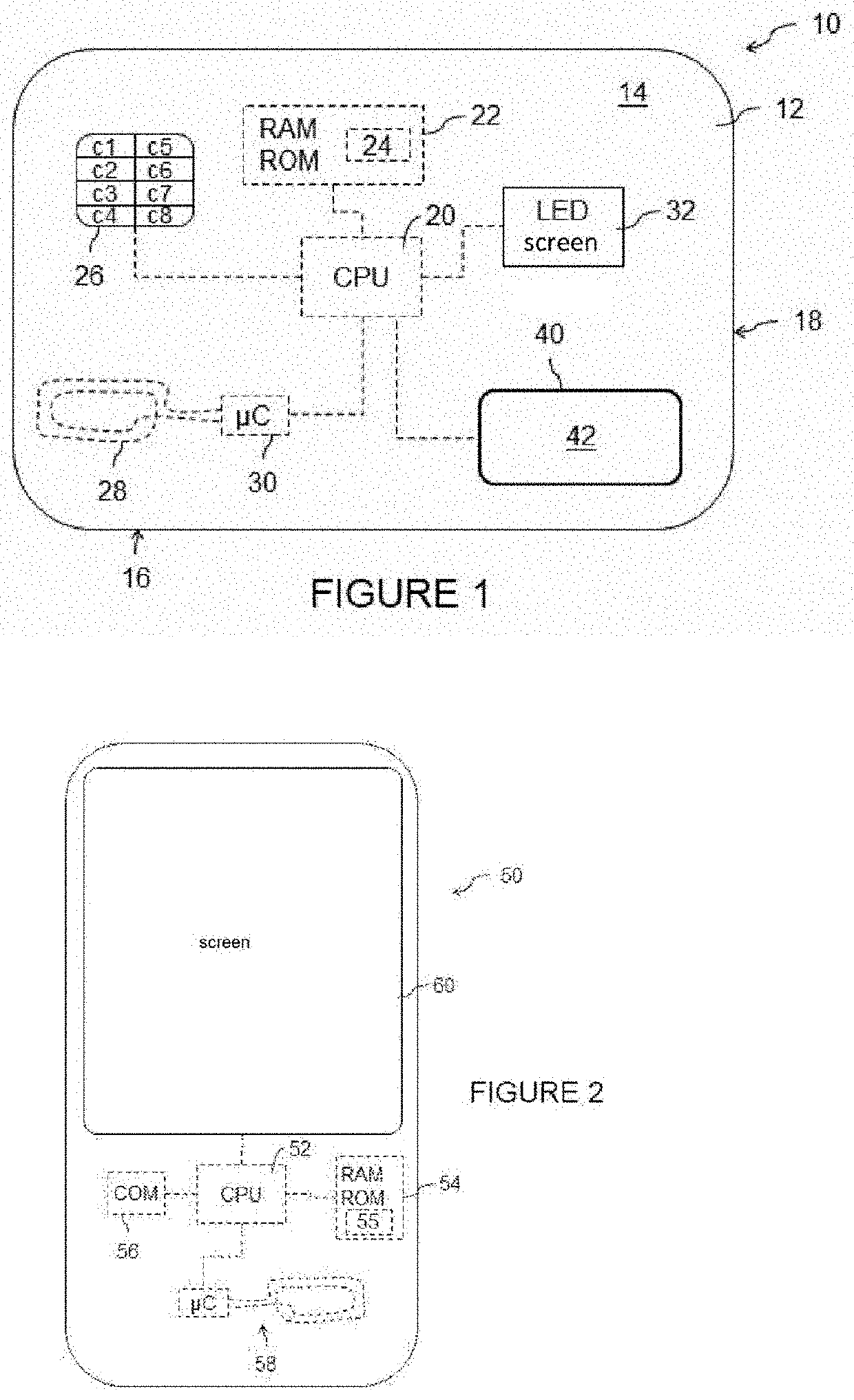 Display on a smartphone screen of a positioning pattern of a contactless card to improve near field communication