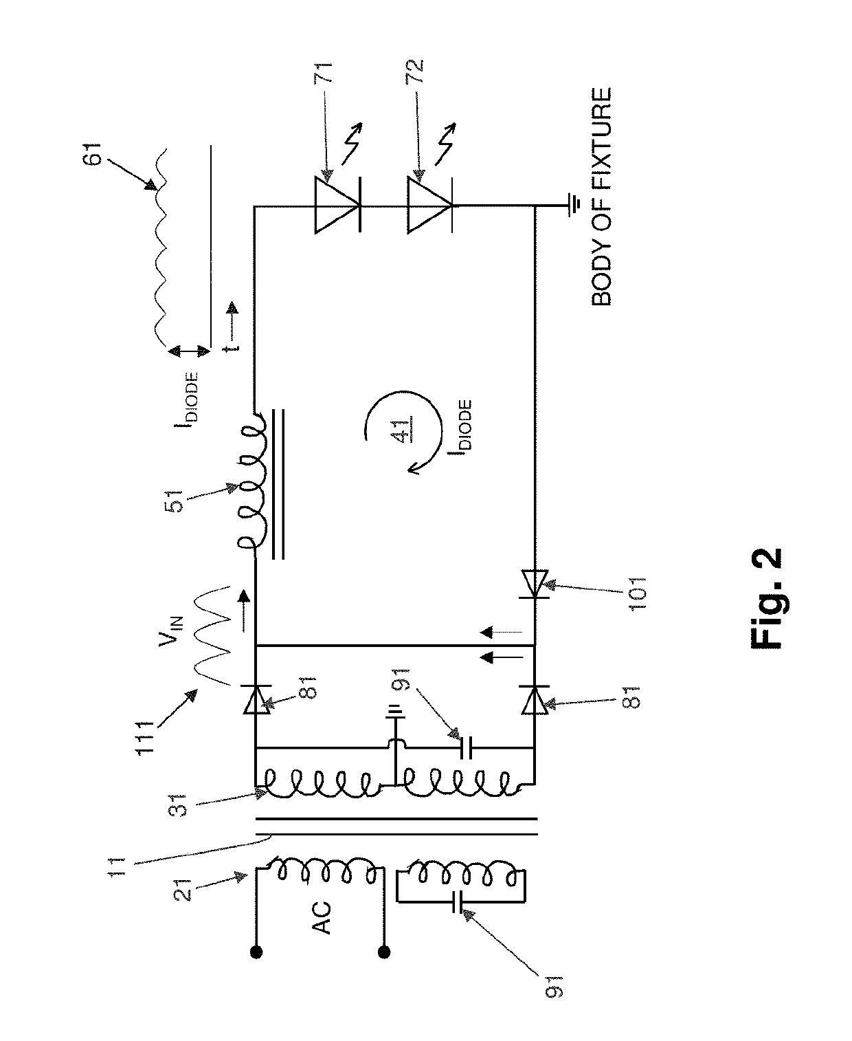 Method of using a high reactance, inductor transformer to passively reduce flickering, correct power factor, control LED current, and eliminate radio frequency interference (RFI) for a current-driven LED lighting array intended for use in streetlight mesh networks