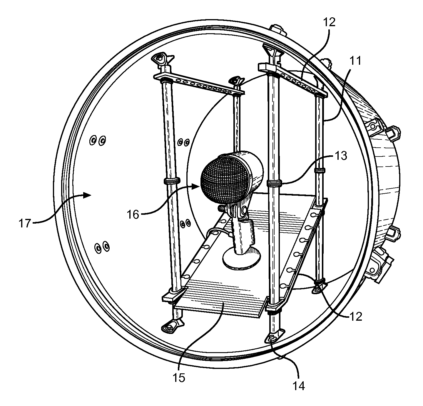 Internal Microphone Support System for Percussion Instruments