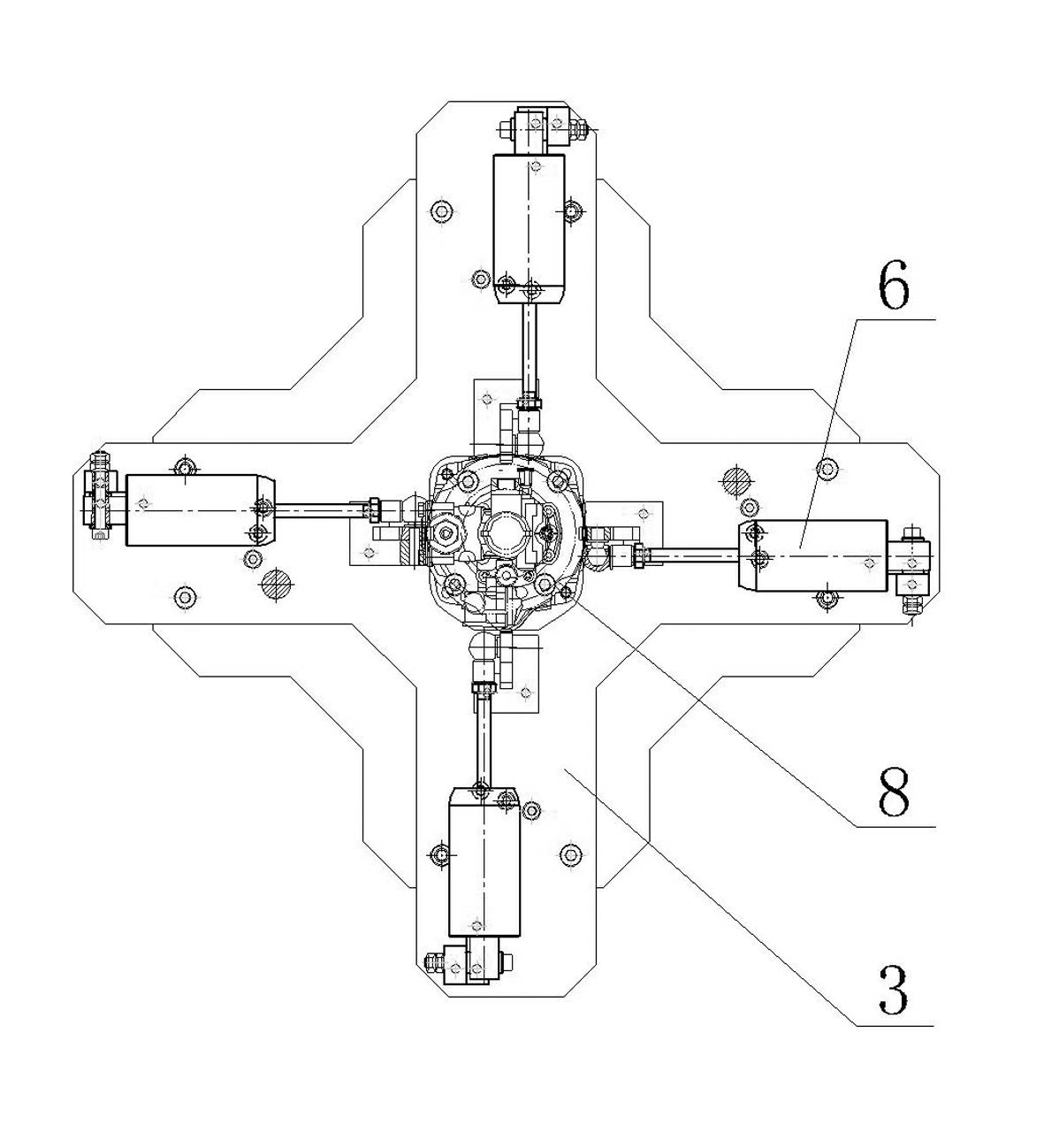 Riveting pressing forming device for cover plate of automobile clutch booster