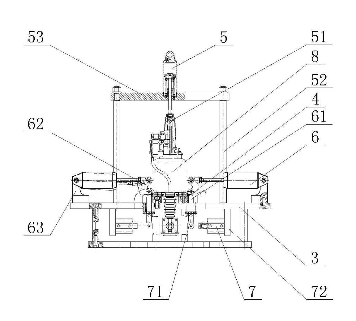 Riveting pressing forming device for cover plate of automobile clutch booster