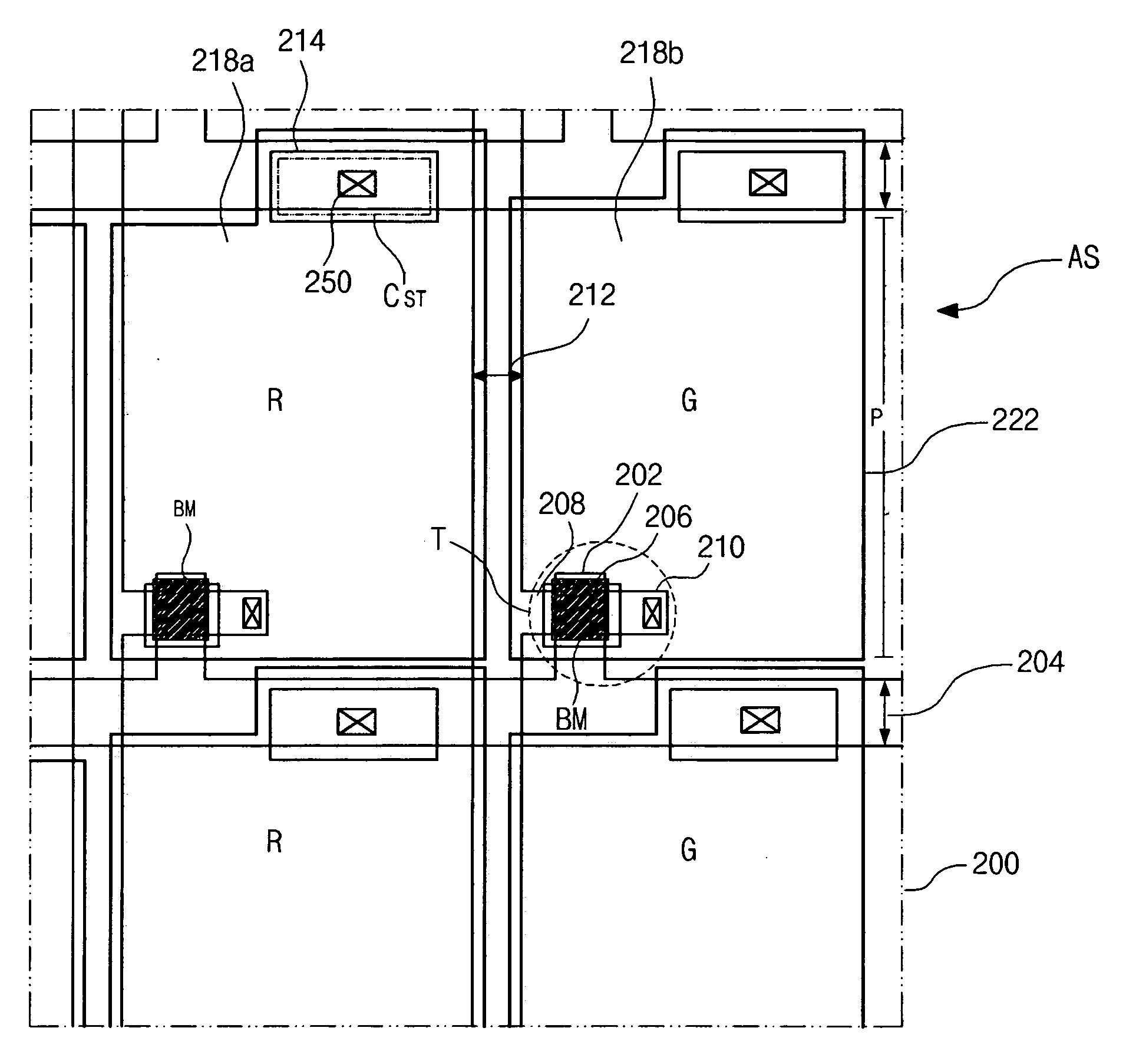 Liquid crystal display device and black matrix for liquid crystal display device