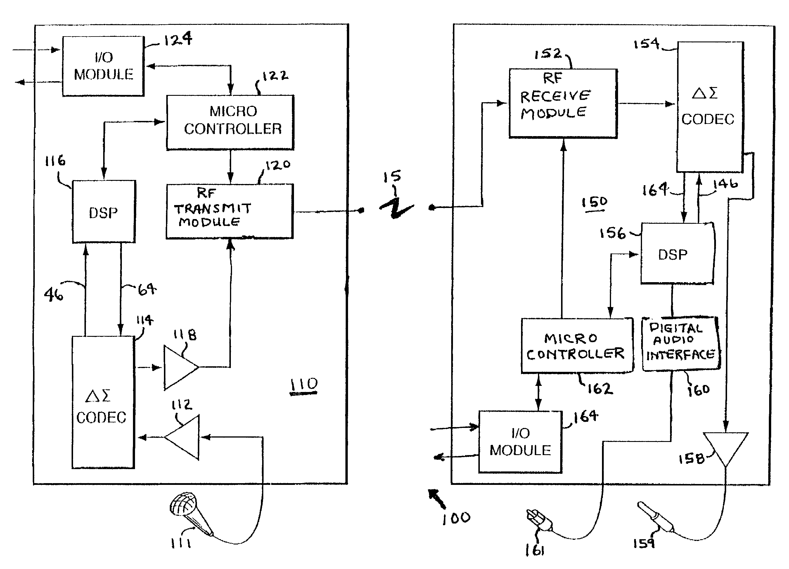 Signal-predictive audio transmission system