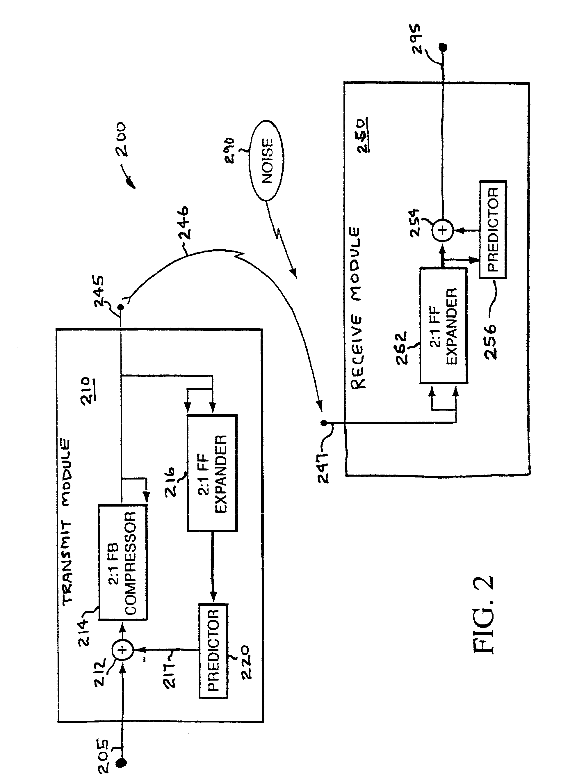 Signal-predictive audio transmission system