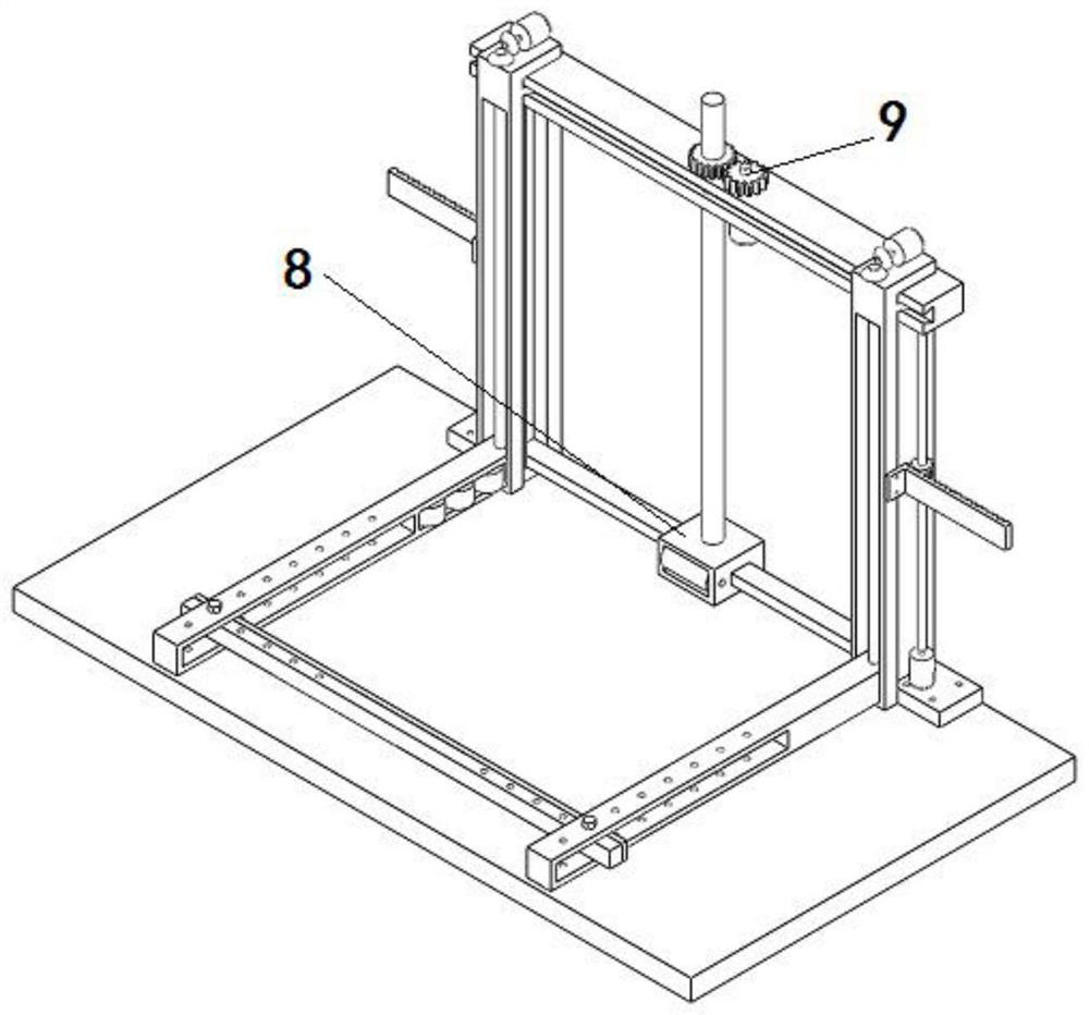 A-shaped-frame positioning device on packaging machine