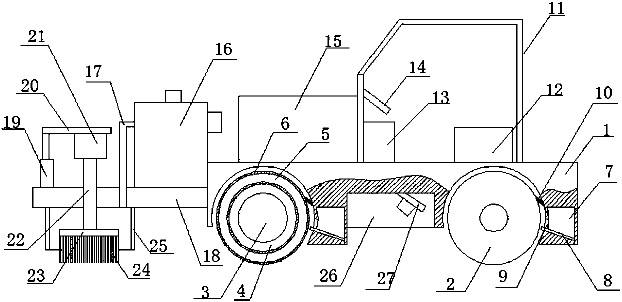 Road roller capable of achieving step construction for road construction