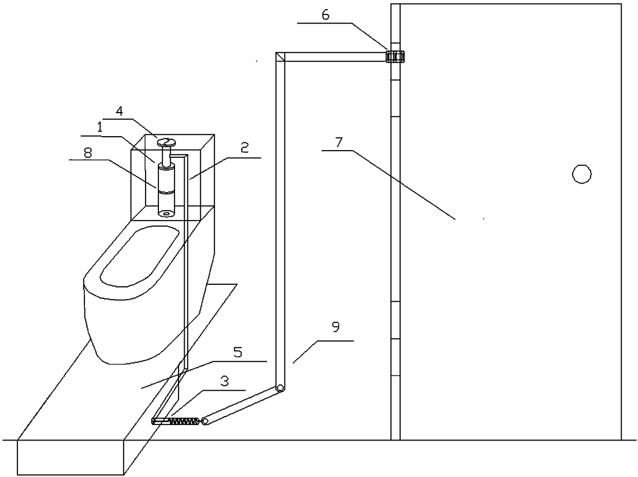 Water-saving automatic flushing toilet