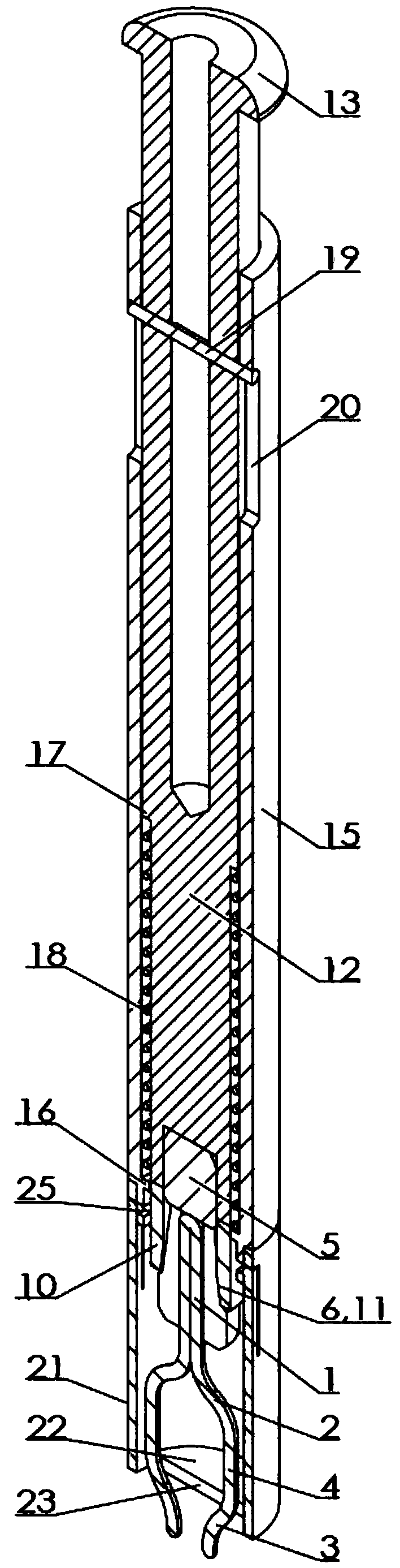 A live core drive two-end powder bushing picker