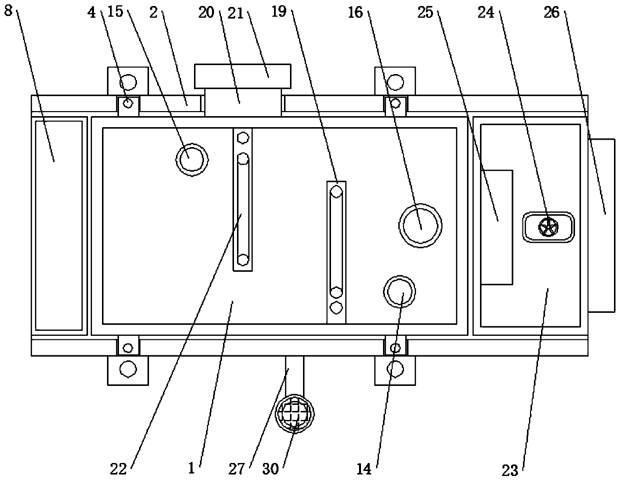 Hydraulic oil tank with external filtering structure