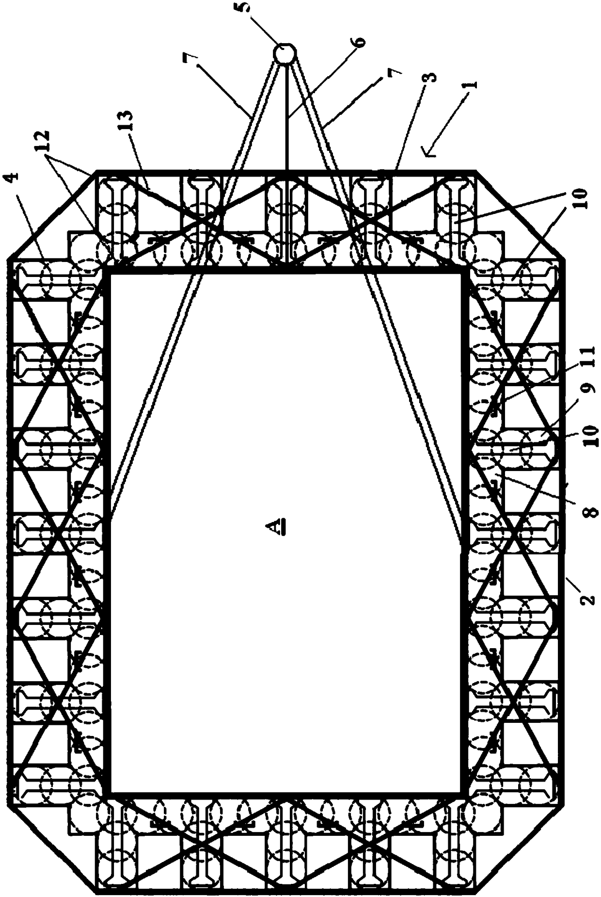 Support structure outside deep foundation pit