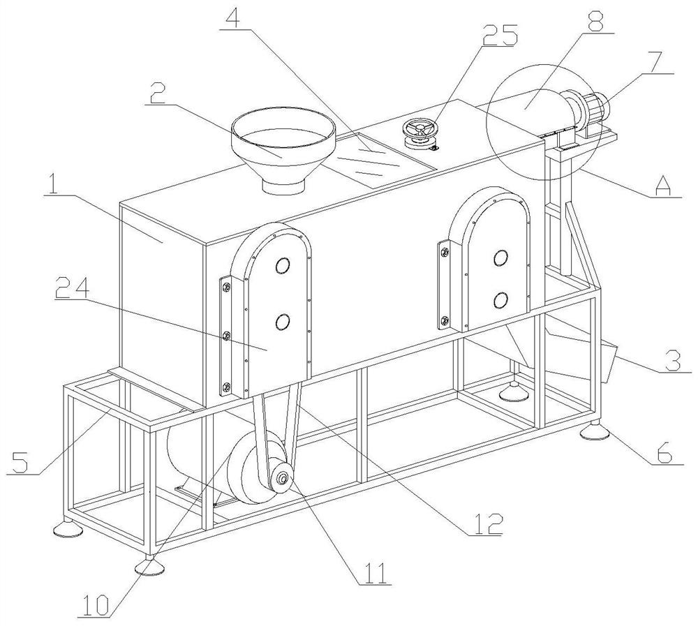 A drying device for plastic particles