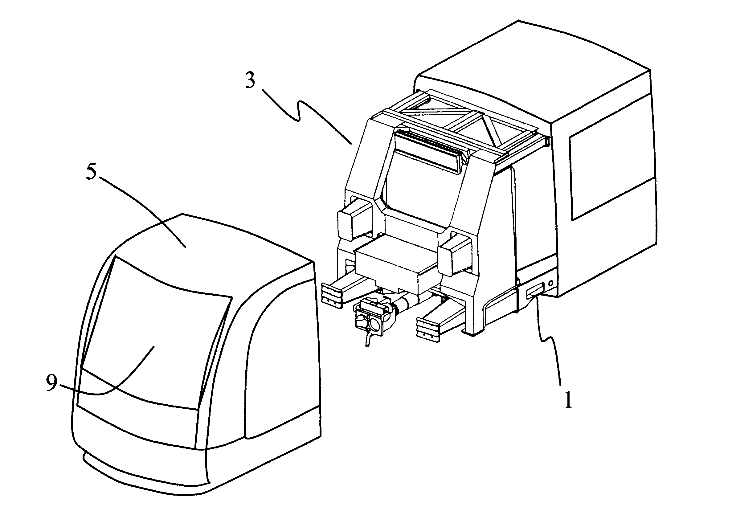 Rail vehicle having a driver's cab provided with an energy-absorbing structure adapted to cope with a collision above the frame of the vehicle