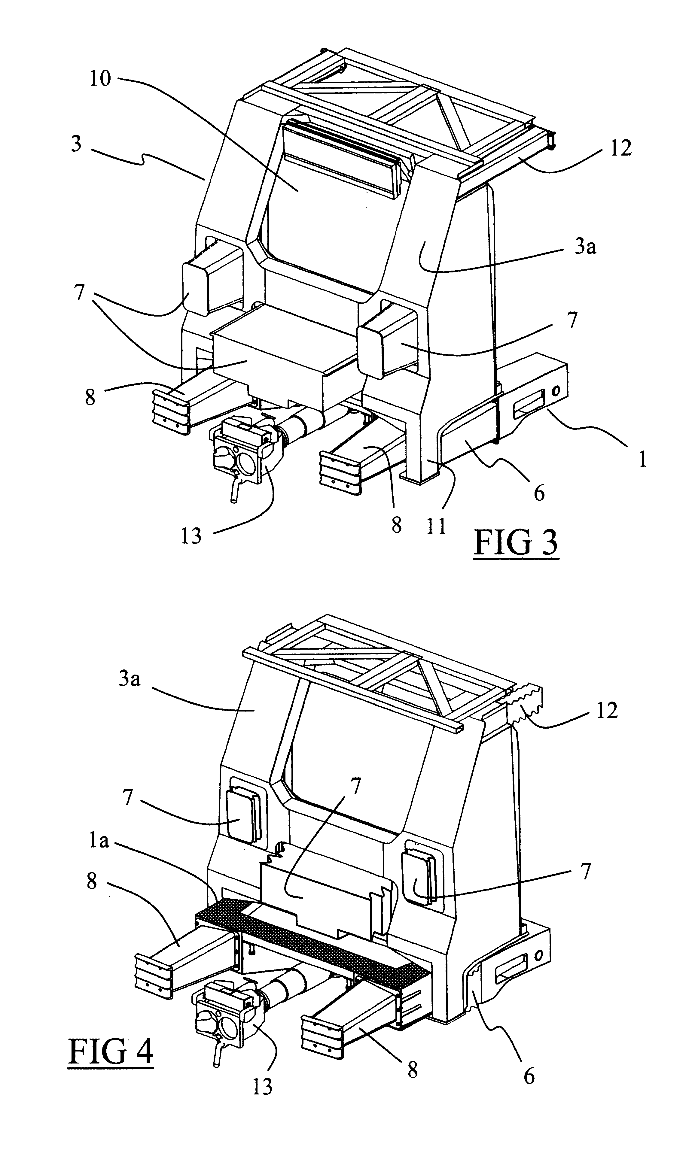 Rail vehicle having a driver's cab provided with an energy-absorbing structure adapted to cope with a collision above the frame of the vehicle