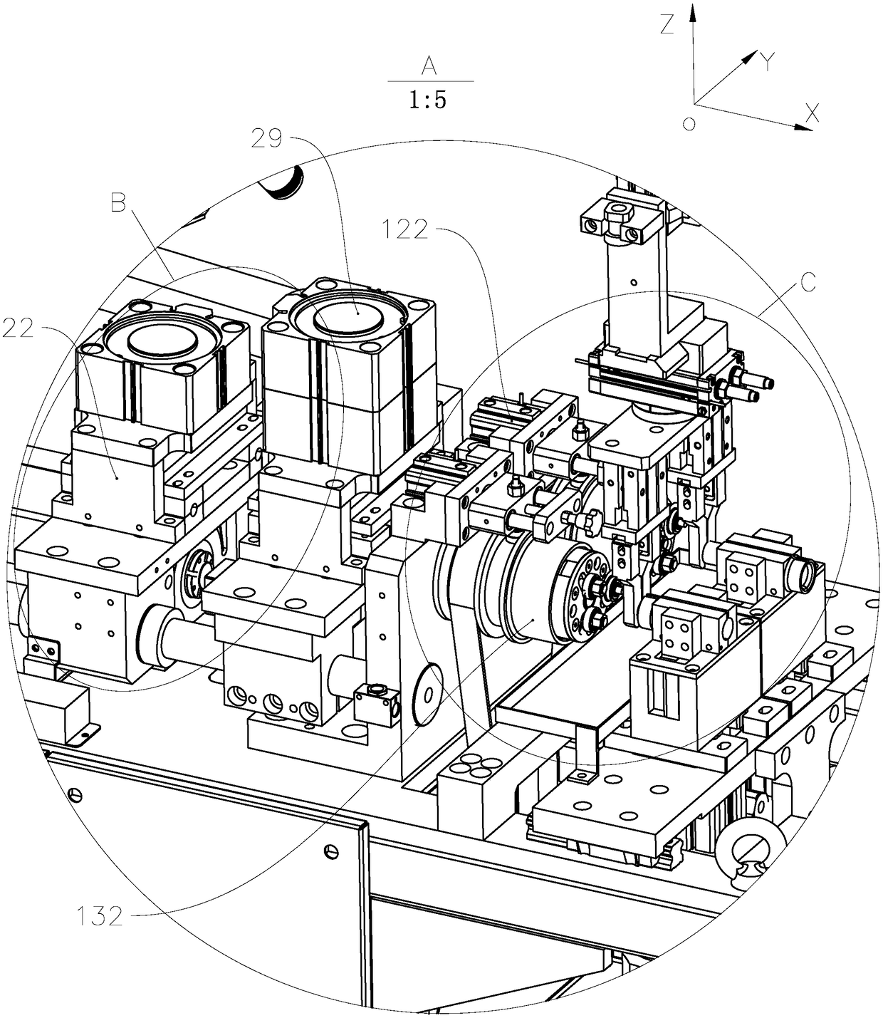 Production line for manufacturing S connecting pipe