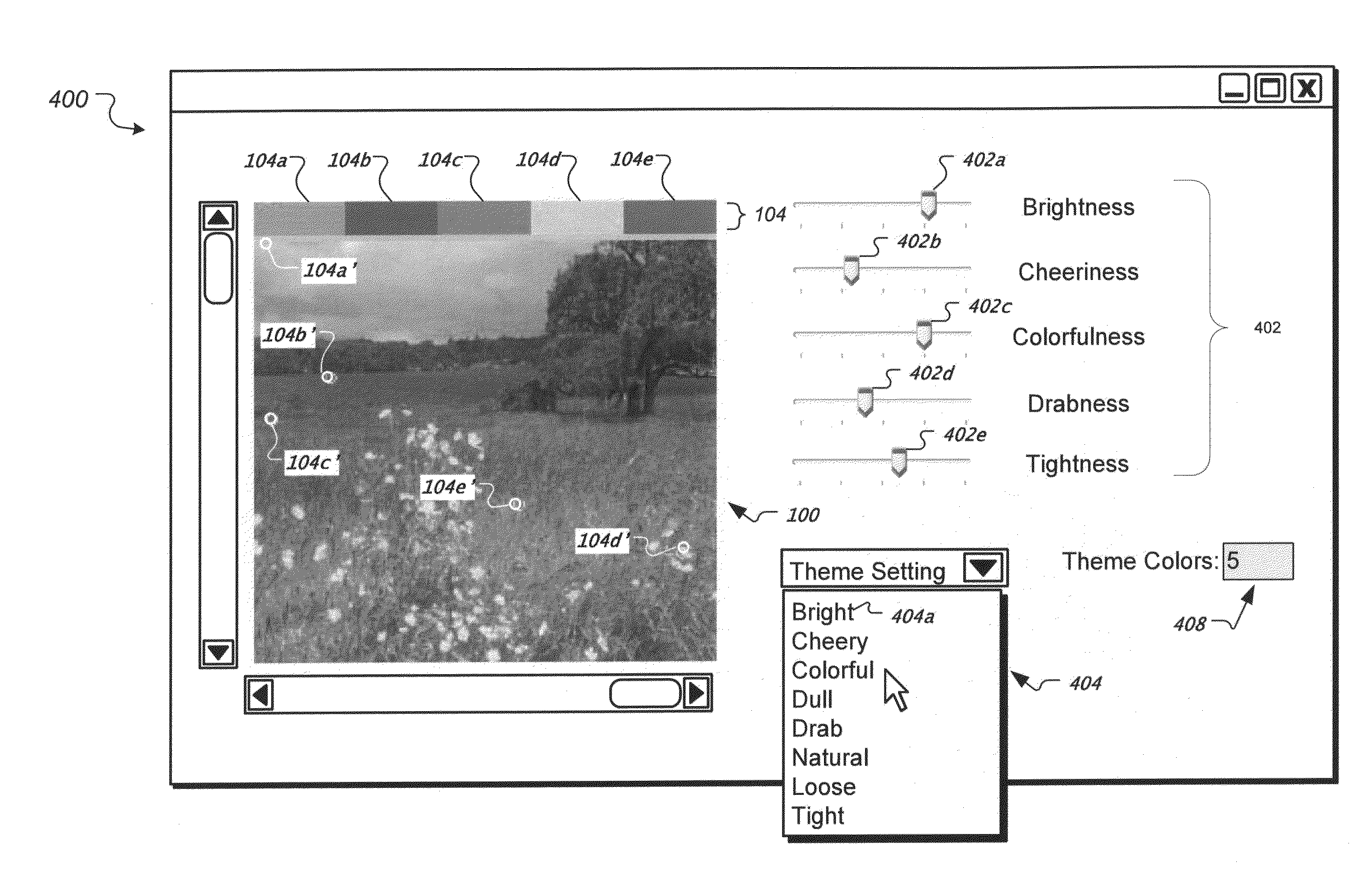 Subjective and locatable color theme extraction for images