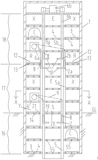 Sectional type vertical lift high-rise comb fork type parking equipment