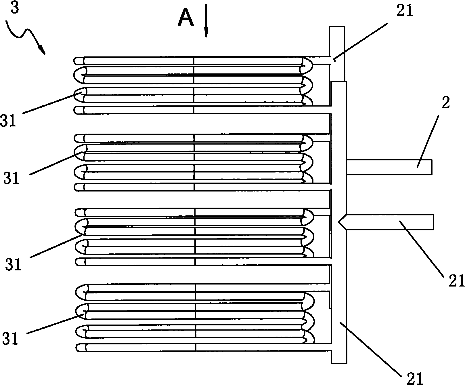 Method and device for heating flowing fluid as well as heating equipment applying same