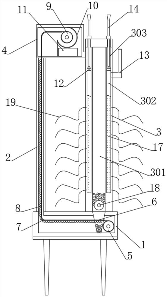 A pre-buried soil heavy metal adsorption and transfer device